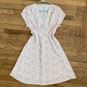 Outerknown Cream Floral Ladybug Vintage Cut Dress